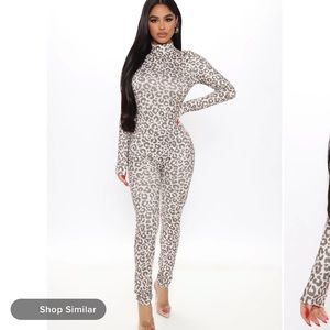 Fashion Nova Animal Print Jumpsuit